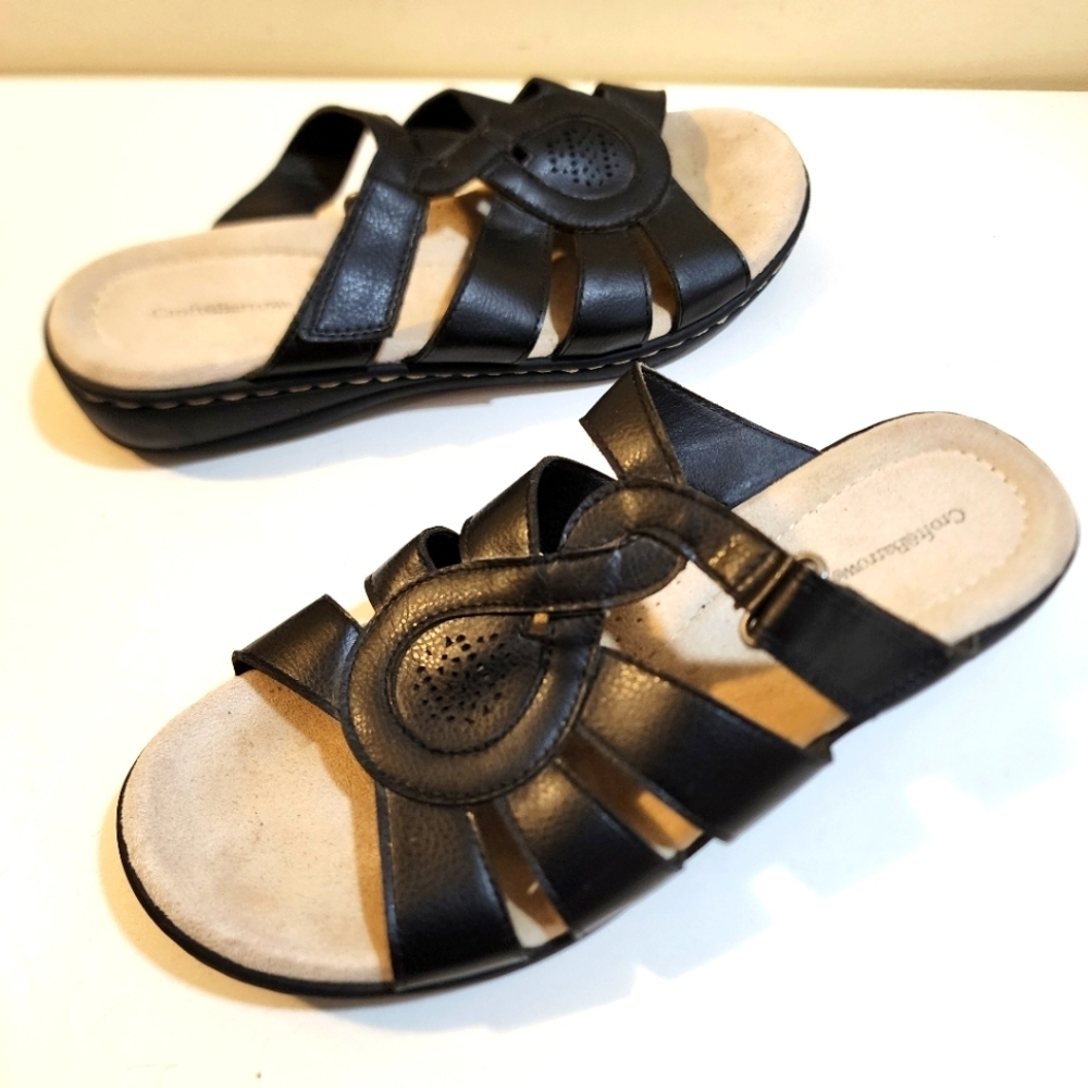 Croft & Borrow Black Comfort Sandals size 8M